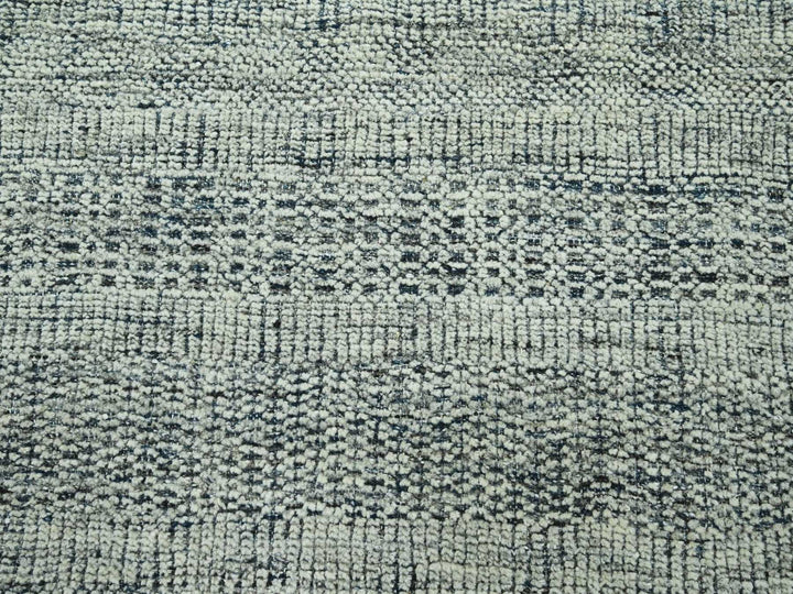 9'0" x 11'11" New Hand Knotted Blue Wool Rectangle Oriental Rug - MOA10276706