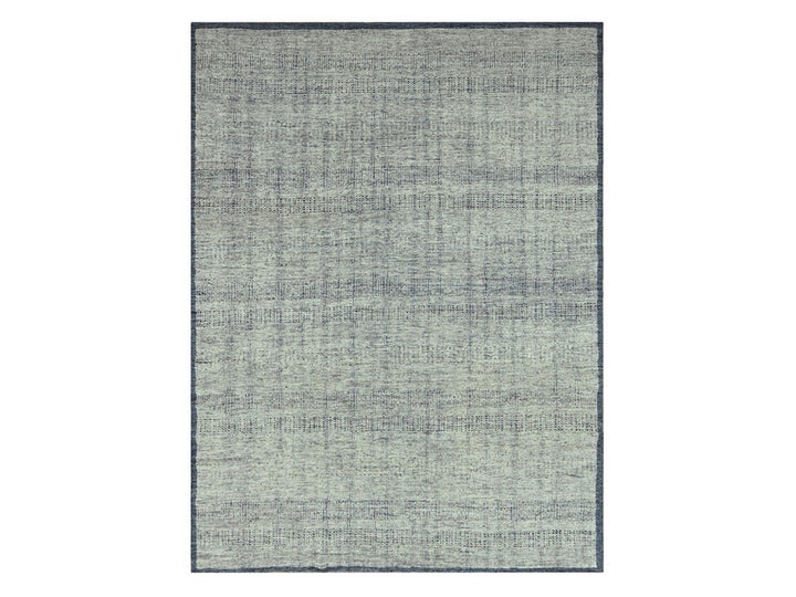 8'10" x 12'1" New Hand Knotted Blue Wool Rectangle Oriental Rug - MOA10276707