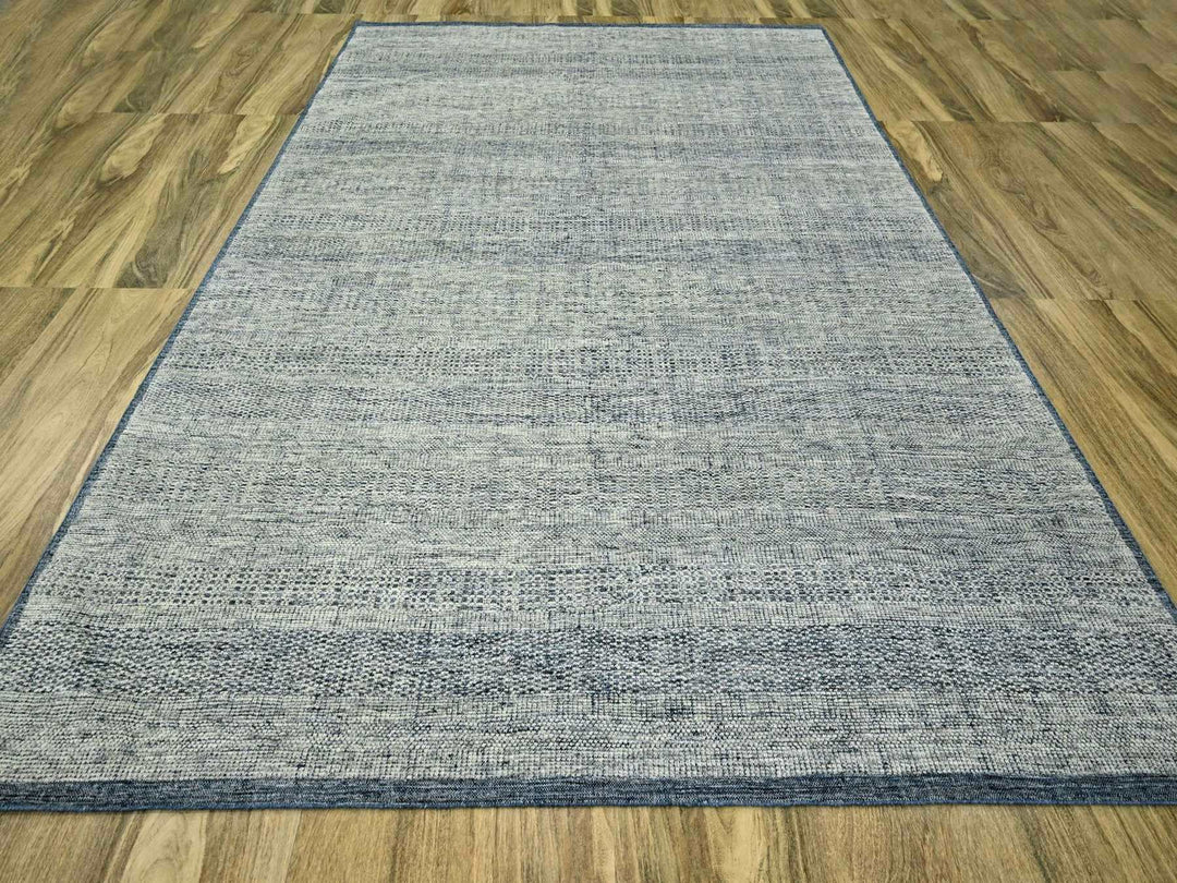 8'10" x 12'1" New Hand Knotted Blue Wool Rectangle Oriental Rug - MOA10276707