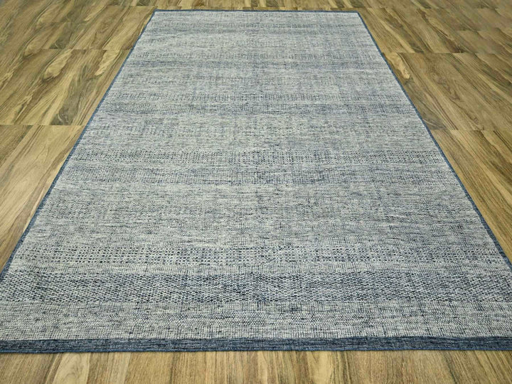 8'10" x 12'1" New Hand Knotted Blue Wool Rectangle Oriental Rug - MOA10276707