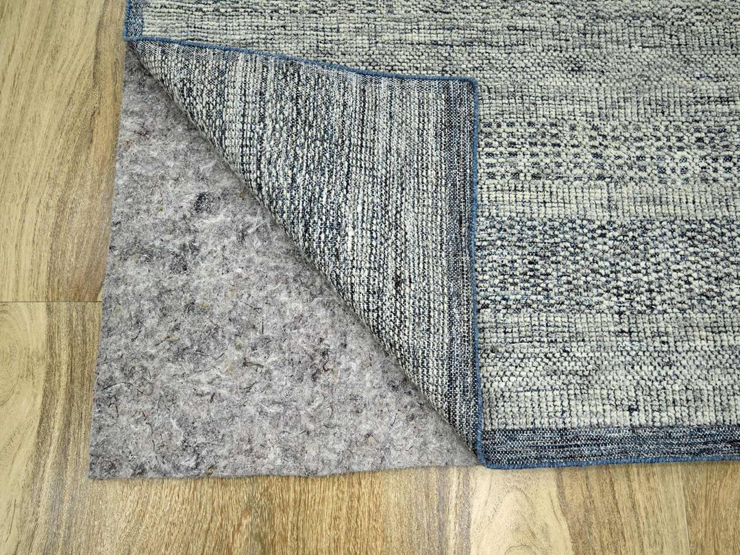 8'10" x 12'1" New Hand Knotted Blue Wool Rectangle Oriental Rug - MOA10276707