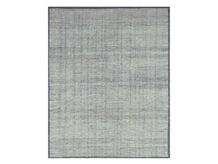 7'10" x 9'11" New Hand Knotted Blue Wool Rectangle Oriental Rug - MOA10276708