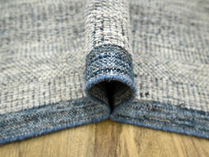7'10" x 9'11" New Hand Knotted Blue Wool Rectangle Oriental Rug - MOA10276708