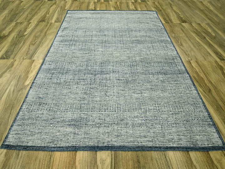 8'2" x 10'0" New Hand Knotted Blue Wool Rectangle Oriental Rug - MOA10276710
