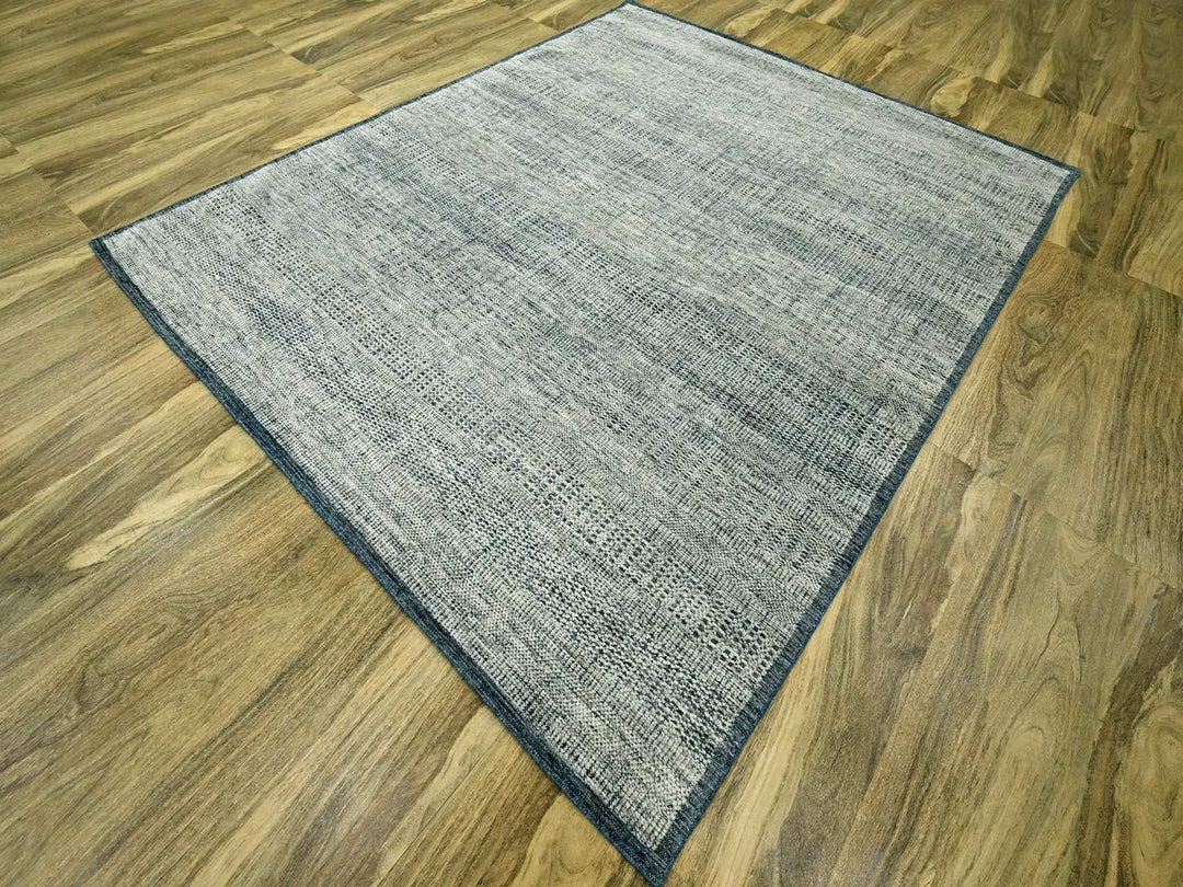 8'2" x 10'0" New Hand Knotted Blue Wool Rectangle Oriental Rug - MOA10276710