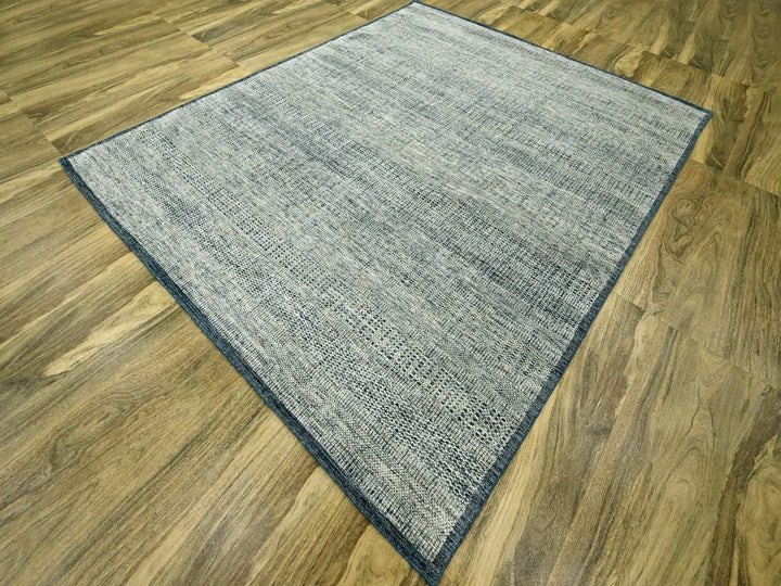 8'2" x 10'0" New Hand Knotted Blue Wool Rectangle Oriental Rug - MOA10276710