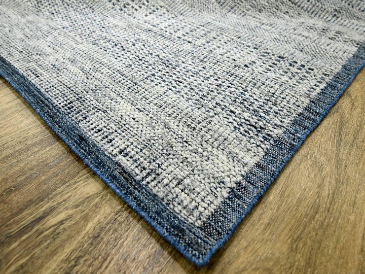 8'2" x 10'0" New Hand Knotted Blue Wool Rectangle Oriental Rug - MOA10276710