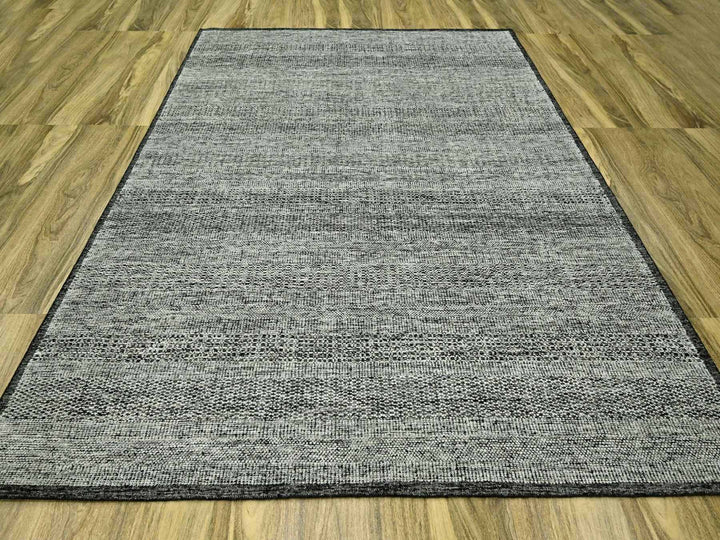 8'3" x 9'11" New Hand Knotted Black Wool Rectangle Oriental Rug - MOA10276711