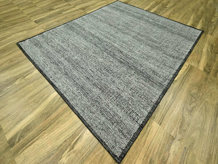 8'3" x 9'11" New Hand Knotted Black Wool Rectangle Oriental Rug - MOA10276711