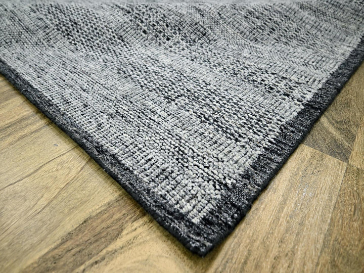 8'3" x 9'11" New Hand Knotted Black Wool Rectangle Oriental Rug - MOA10276711