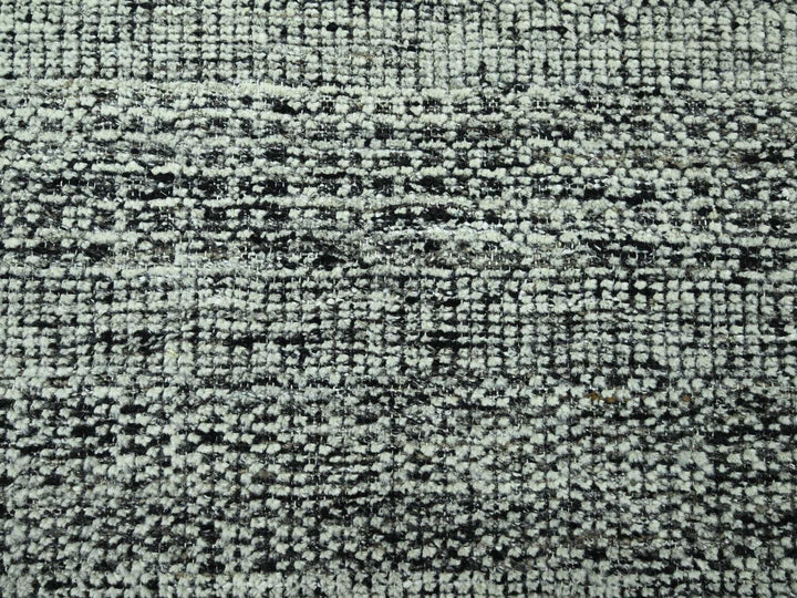 8'3" x 9'11" New Hand Knotted Black Wool Rectangle Oriental Rug - MOA10276711