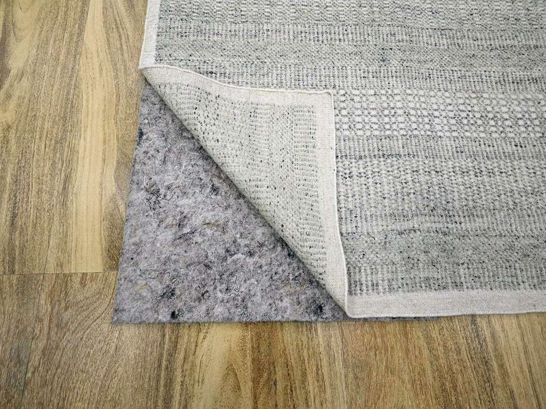 8'1" x 10'2" New Hand Knotted Grey Wool Rectangle Oriental Rug - MOA10276715