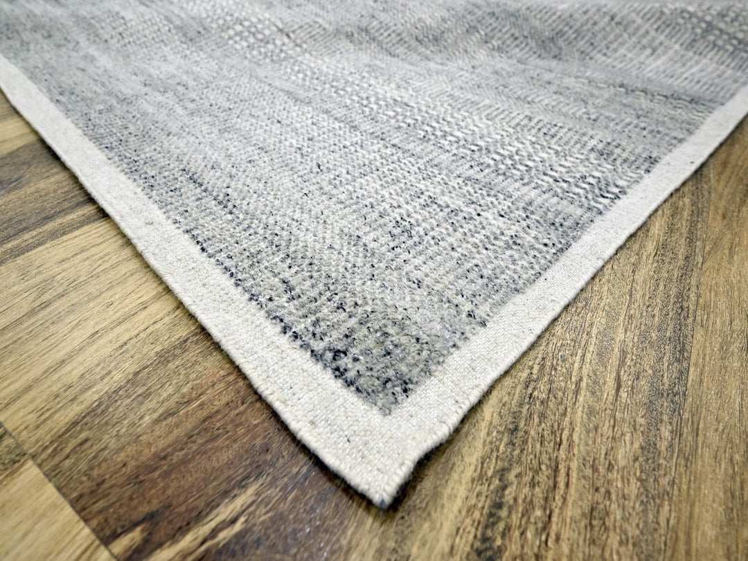 8'1" x 10'2" New Hand Knotted Grey Wool Rectangle Oriental Rug - MOA10276715