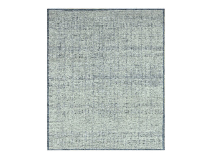 8'2" x 10'0" New Hand Knotted Blue Wool Rectangle Oriental Rug - MOA10276716