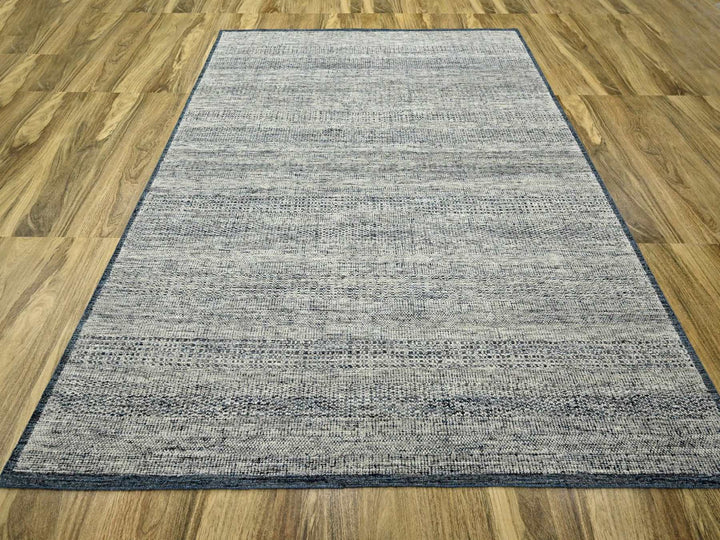 8'2" x 10'0" New Hand Knotted Blue Wool Rectangle Oriental Rug - MOA10276716
