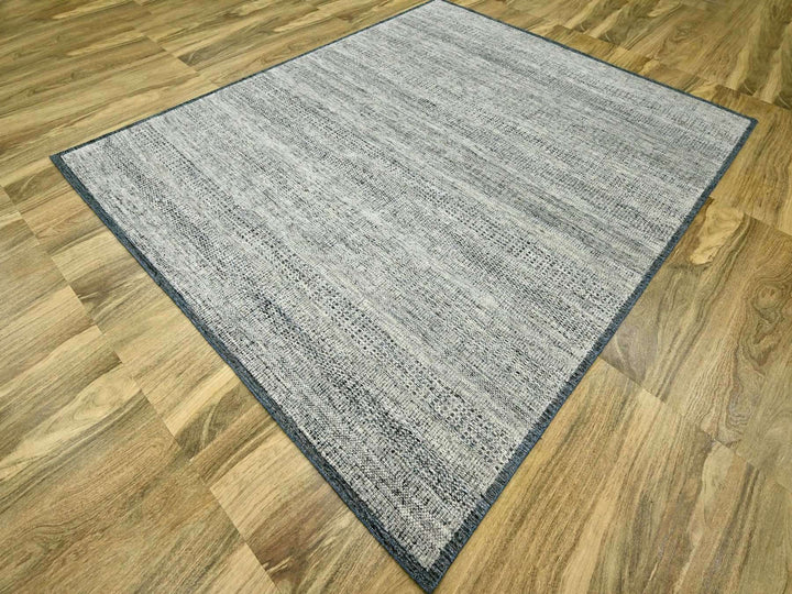 8'2" x 10'0" New Hand Knotted Blue Wool Rectangle Oriental Rug - MOA10276716