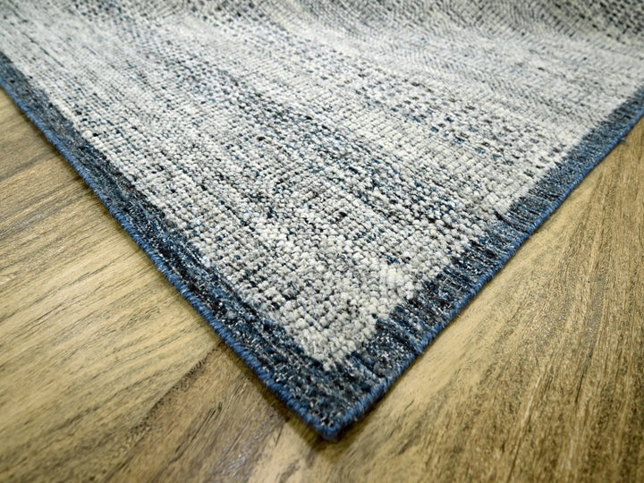 8'2" x 10'0" New Hand Knotted Blue Wool Rectangle Oriental Rug - MOA10276716
