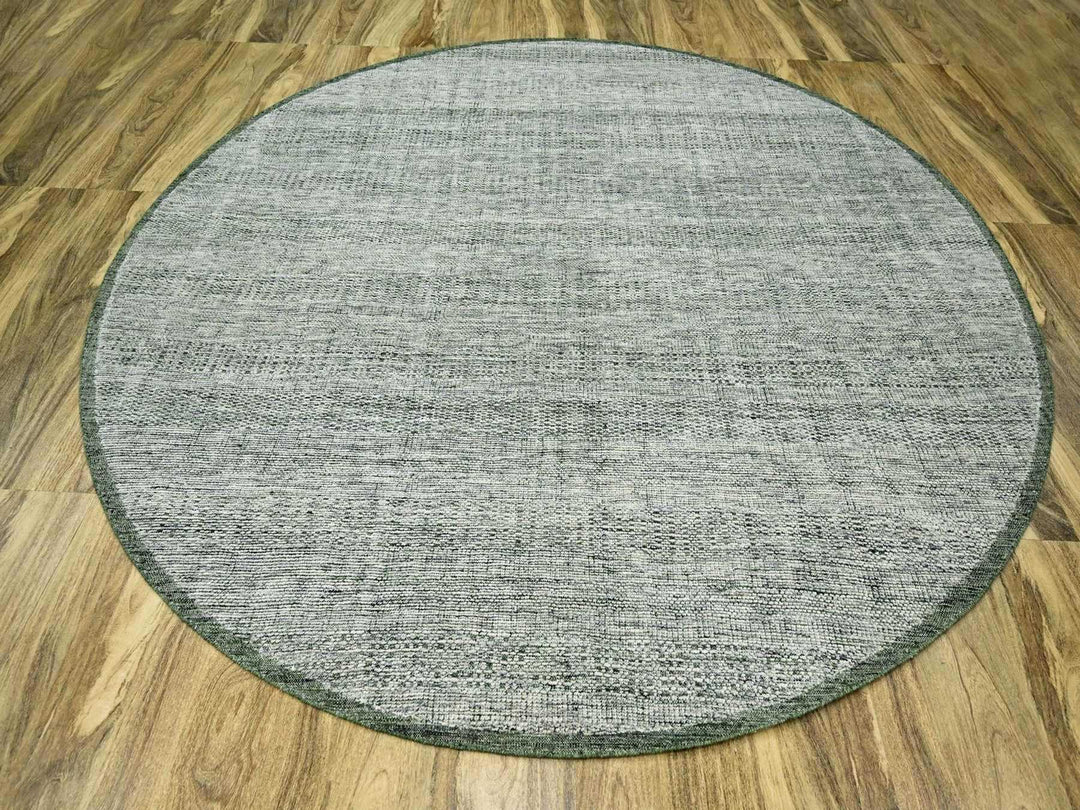 9'10" x 9'11" New Hand Knotted Green Wool Round Oriental Rug - MOA10276719