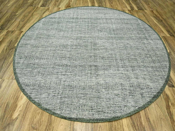 9'10" x 9'11" New Hand Knotted Green Wool Round Oriental Rug - MOA10276719