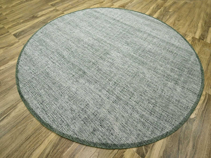 9'10" x 9'11" New Hand Knotted Green Wool Round Oriental Rug - MOA10276719
