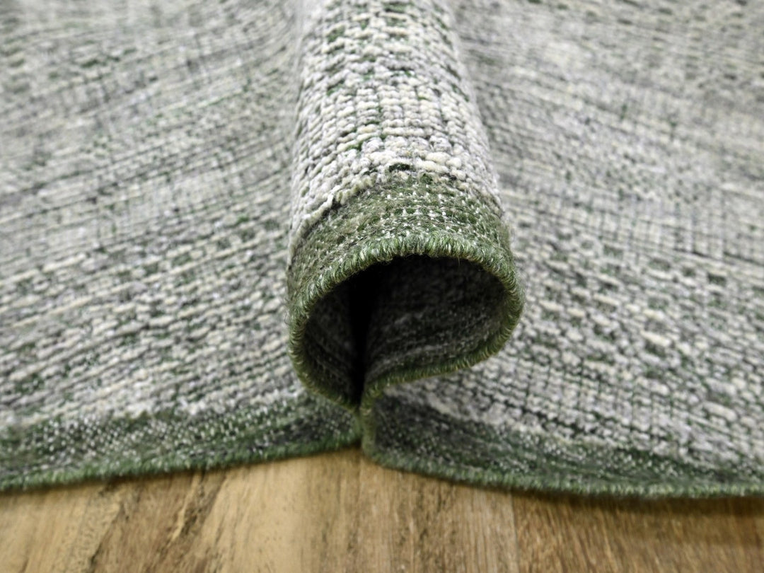 9'10" x 9'11" New Hand Knotted Green Wool Round Oriental Rug - MOA10276719