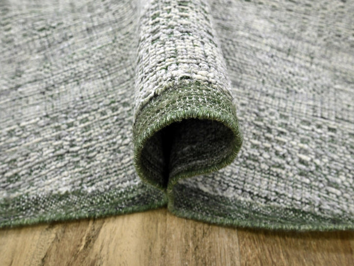 9'10" x 9'11" New Hand Knotted Green Wool Round Oriental Rug - MOA10276719