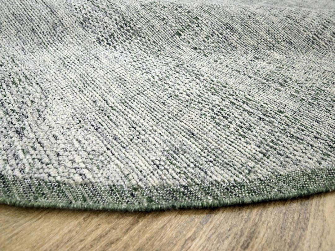 9'10" x 9'11" New Hand Knotted Green Wool Round Oriental Rug - MOA10276719