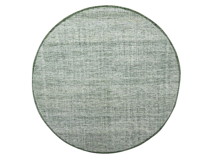 11'10" x 11'11" New Hand Knotted Green Wool Round Oriental Rug - MOA10276720