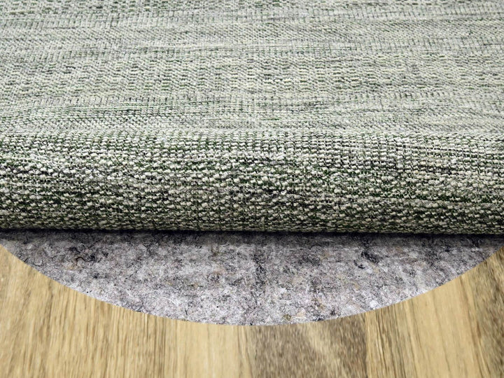 11'10" x 11'11" New Hand Knotted Green Wool Round Oriental Rug - MOA10276720