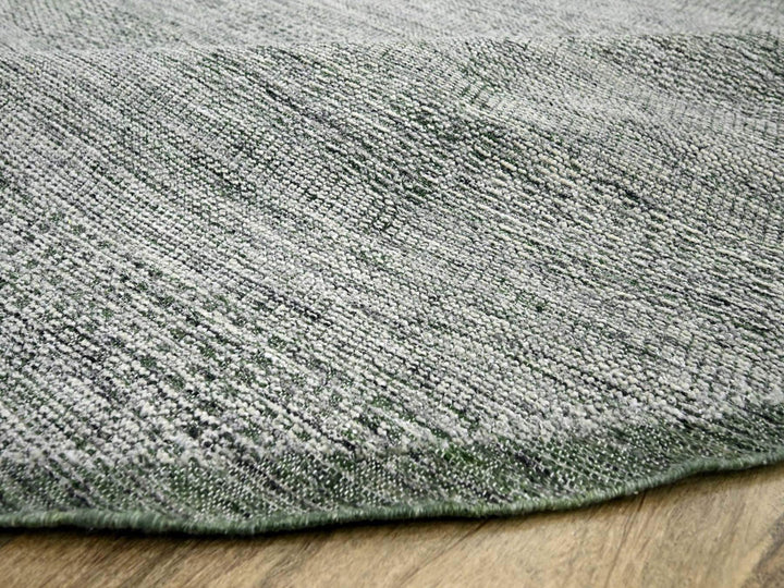 11'10" x 11'11" New Hand Knotted Green Wool Round Oriental Rug - MOA10276720