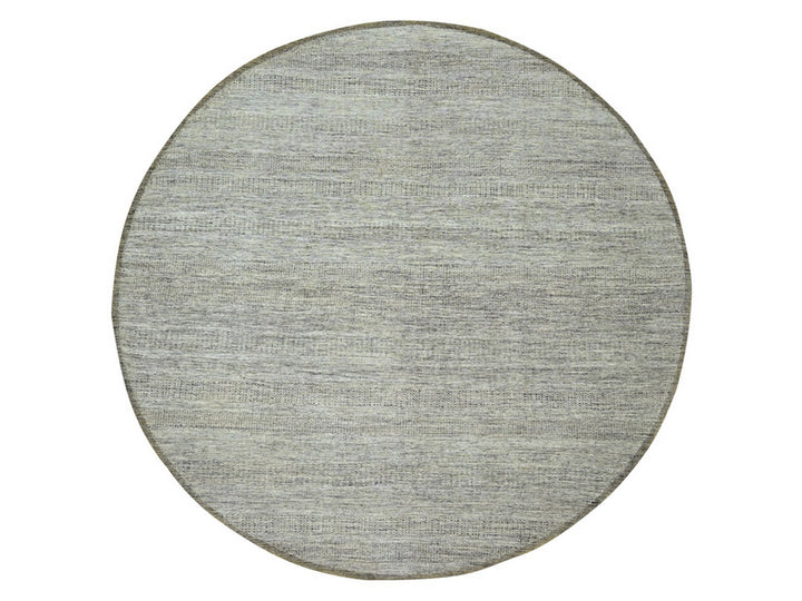 12'0" x 12'1" New Hand Knotted Brown Wool Round Oriental Rug - MOA10276721