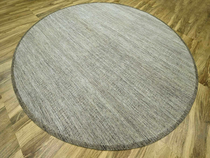 12'0" x 12'1" New Hand Knotted Brown Wool Round Oriental Rug - MOA10276721