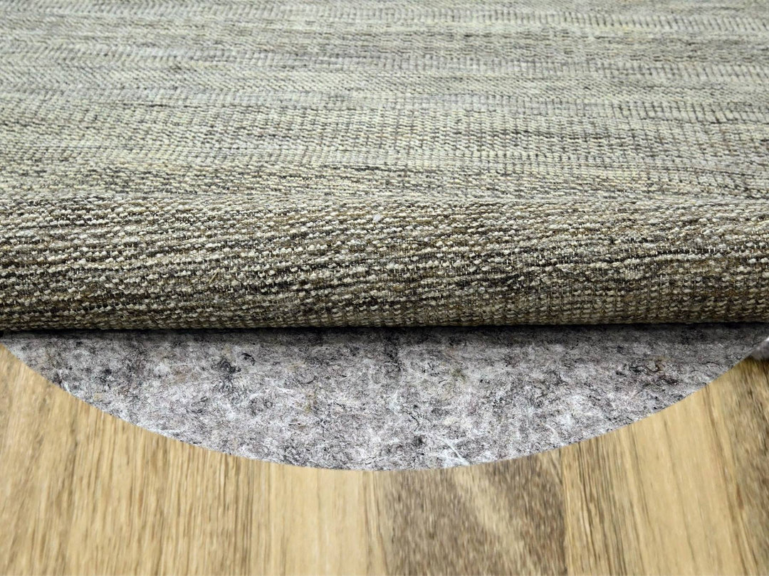 12'0" x 12'1" New Hand Knotted Brown Wool Round Oriental Rug - MOA10276721