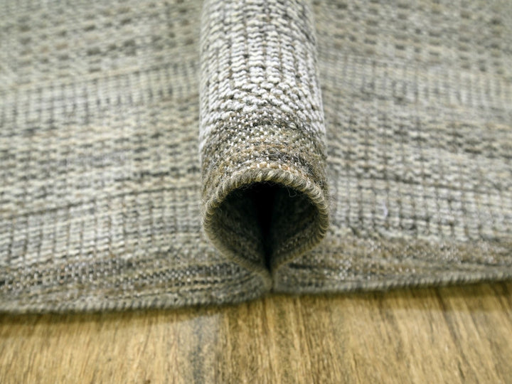 12'0" x 12'1" New Hand Knotted Brown Wool Round Oriental Rug - MOA10276721