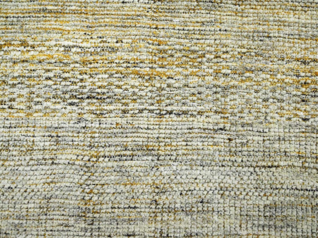 9'11" x 10'0" New Hand Knotted Yellow Wool Round Oriental Rug - MOA10276722