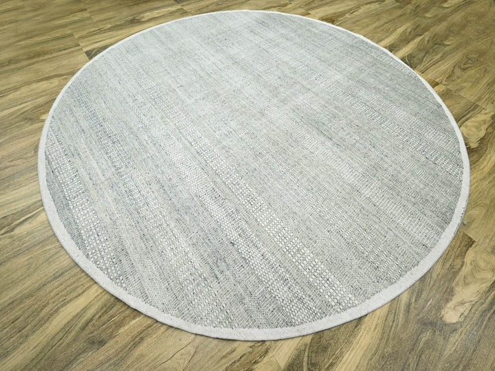 10'0" x 10'1" New Hand Knotted Grey Wool Round Oriental Rug - MOA10276723