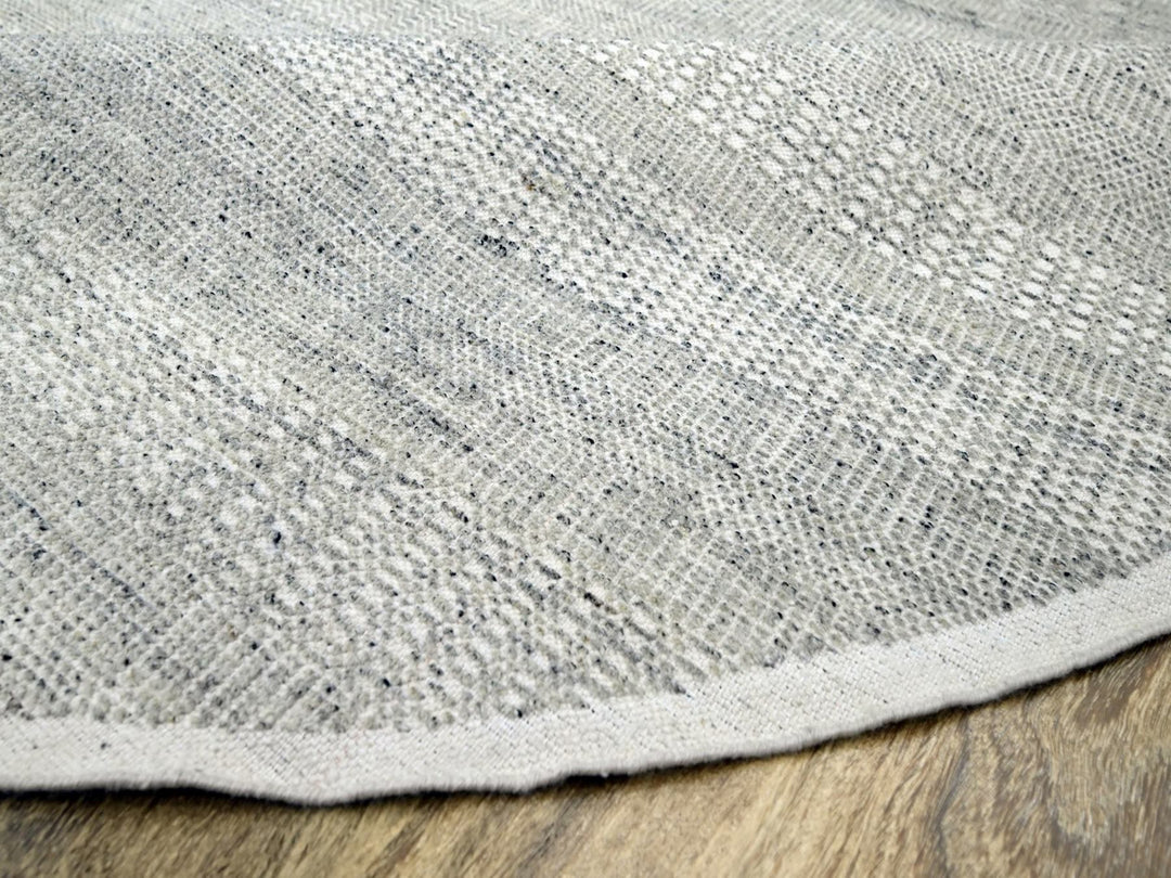 10'0" x 10'1" New Hand Knotted Grey Wool Round Oriental Rug - MOA10276723