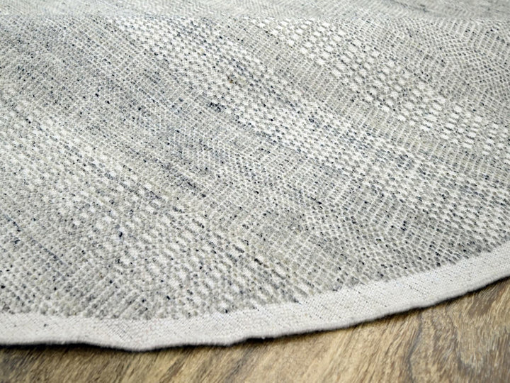 10'0" x 10'1" New Hand Knotted Grey Wool Round Oriental Rug - MOA10276723