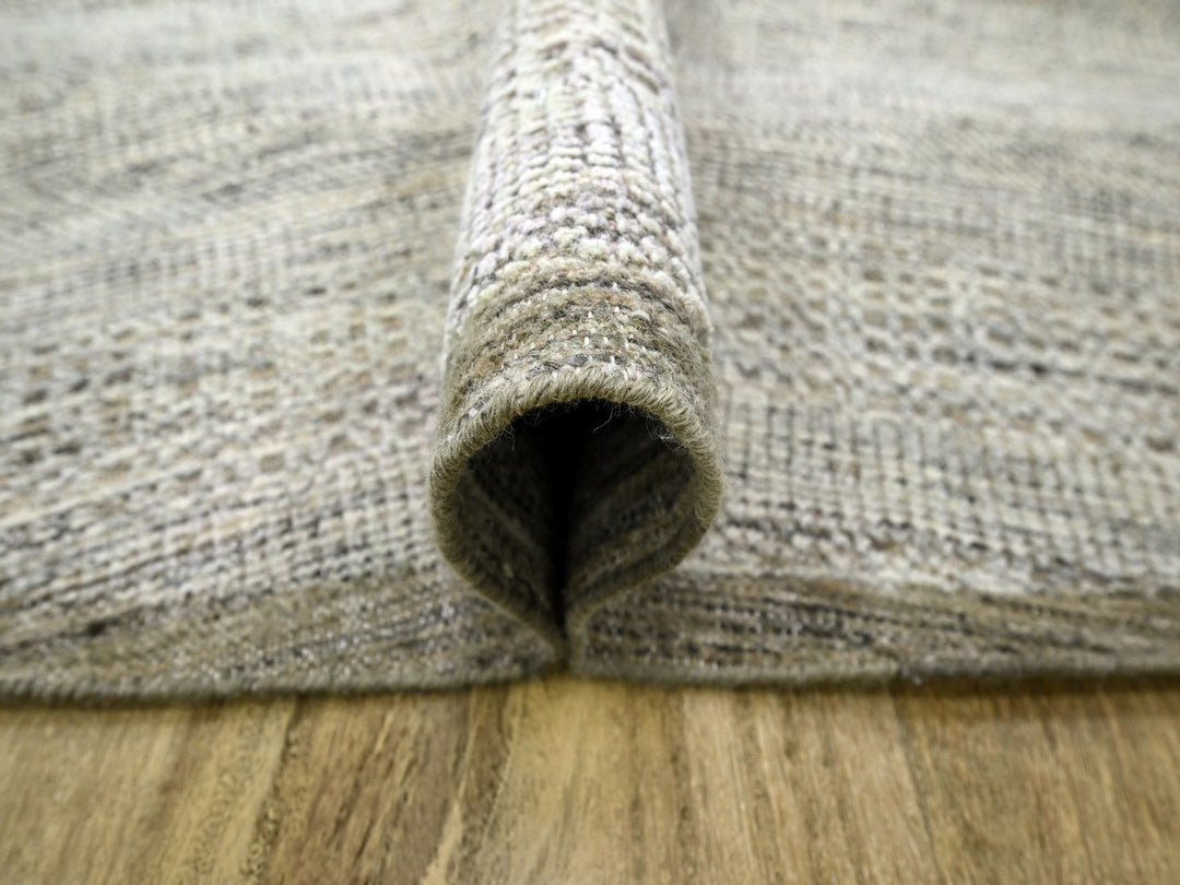 10'0" x 10'1" New Hand Knotted Brown Wool Round Oriental Rug - MOA10276724
