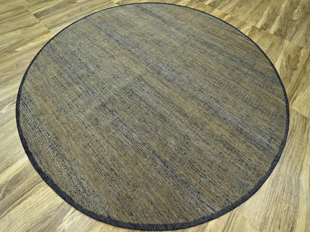 9'11" x 10'0" New Hand Knotted Brown Wool Round Oriental Rug - MOA10276725