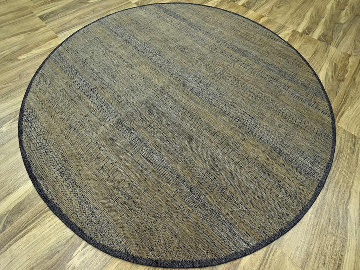 9'11" x 10'0" New Hand Knotted Brown Wool Round Oriental Rug - MOA10276725