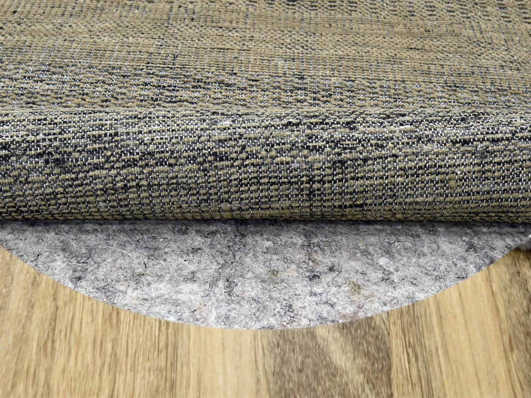 9'11" x 10'0" New Hand Knotted Brown Wool Round Oriental Rug - MOA10276725