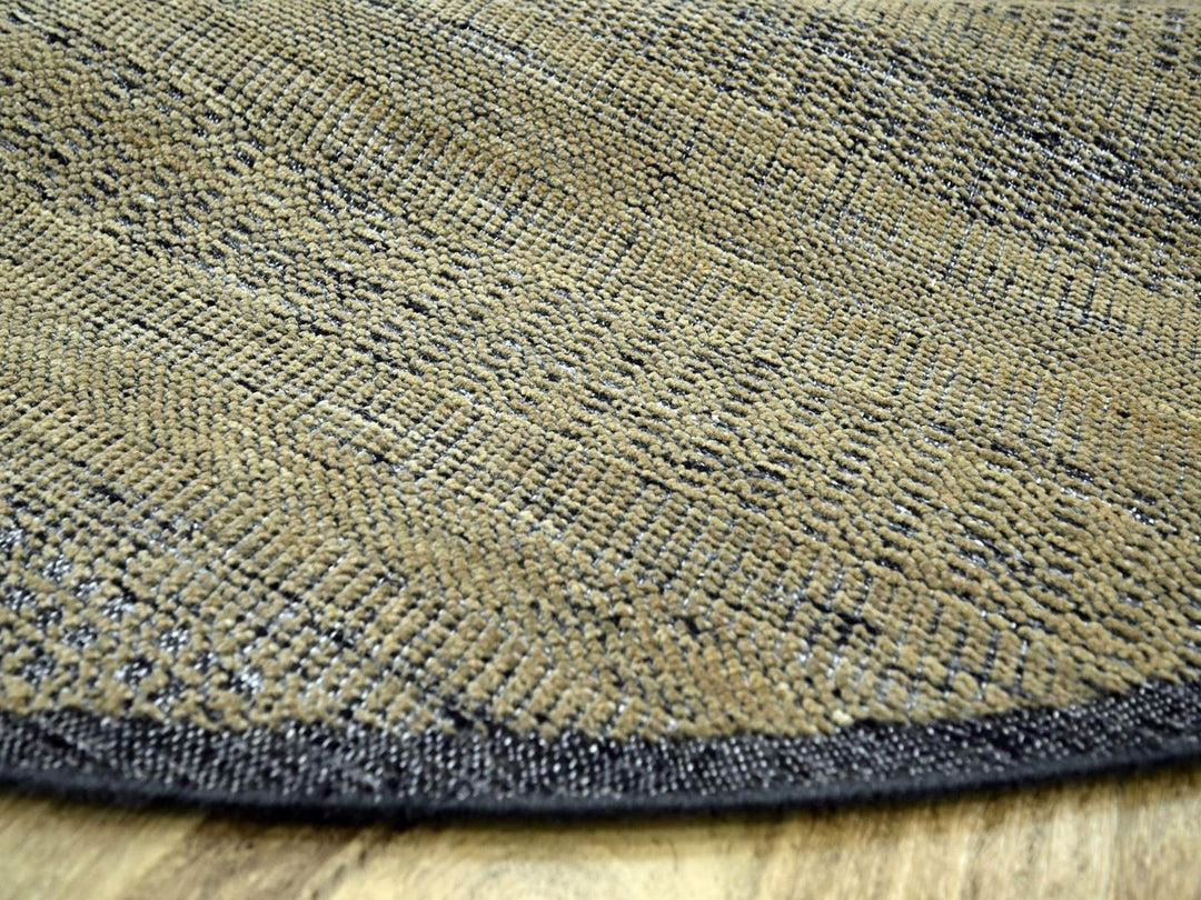 9'11" x 10'0" New Hand Knotted Brown Wool Round Oriental Rug - MOA10276725