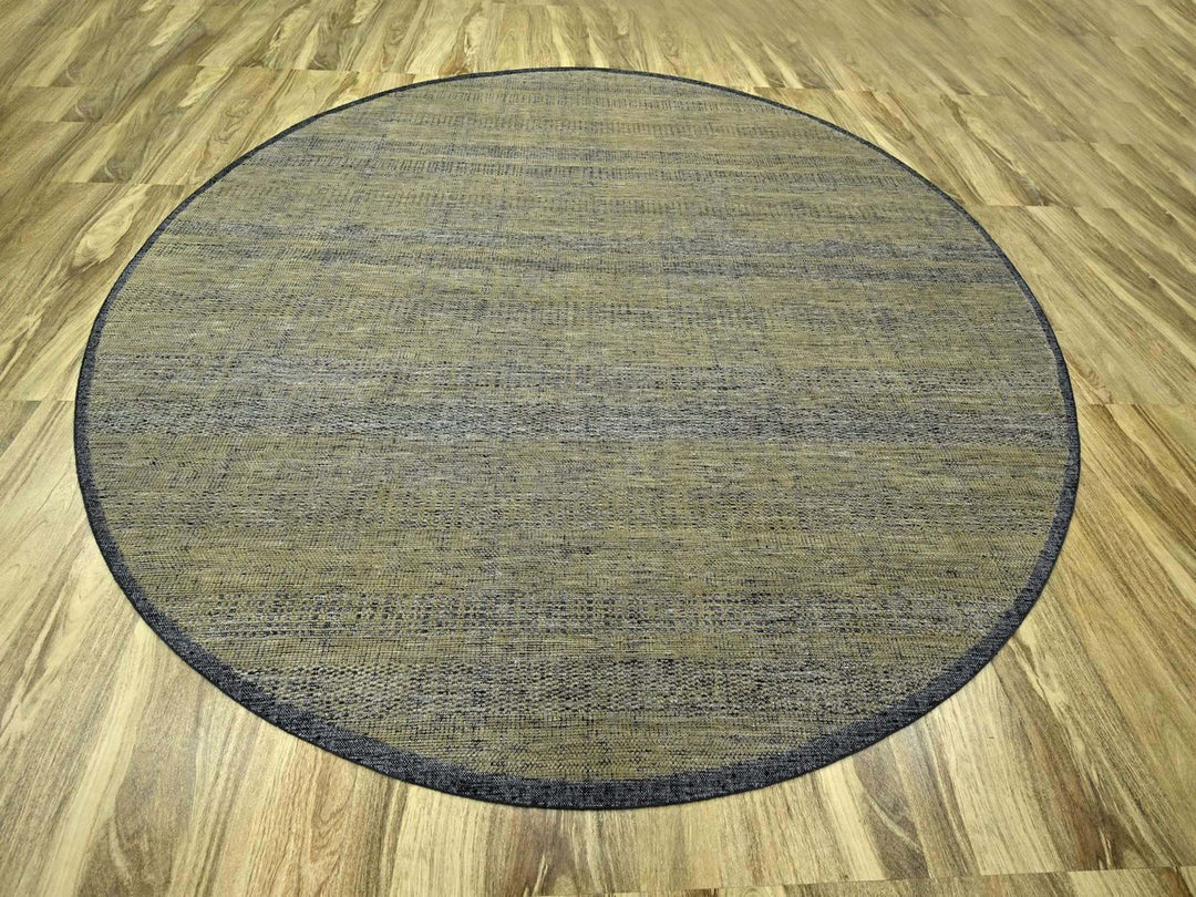 11'10" x 11'11" New Hand Knotted Brown Wool Round Oriental Rug - MOA10276726