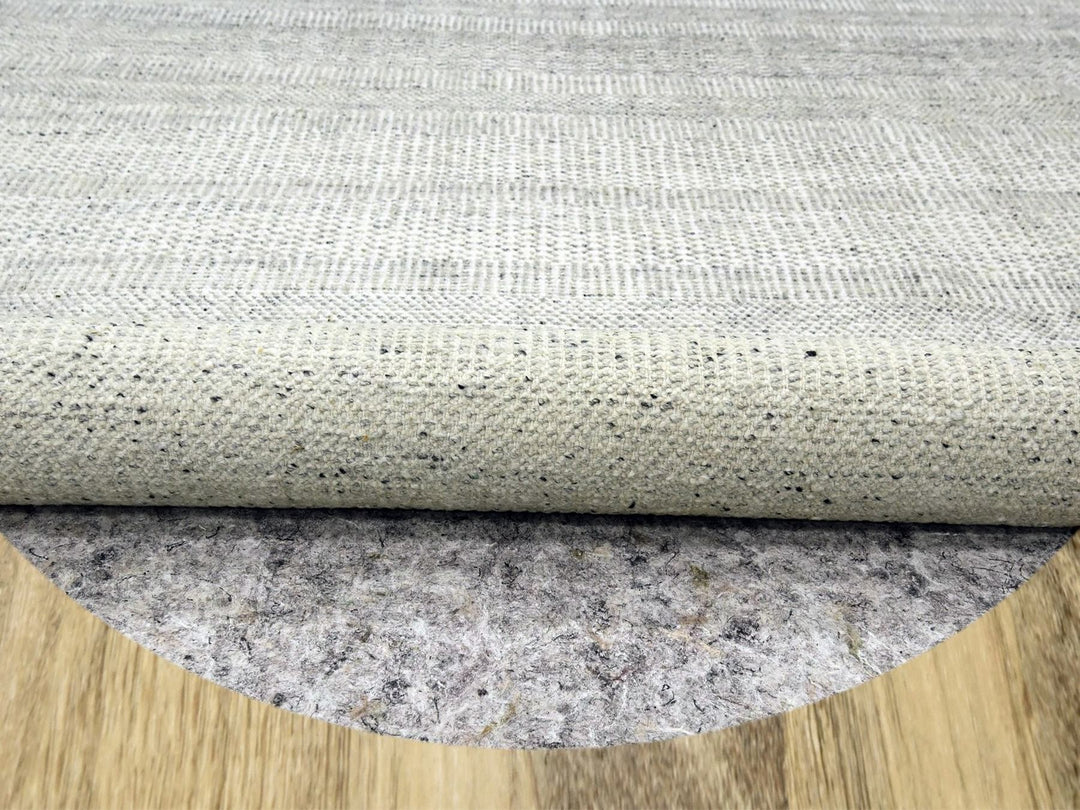 12'0" x 12'1" New Hand Knotted Grey Wool Round Oriental Rug - MOA10276727