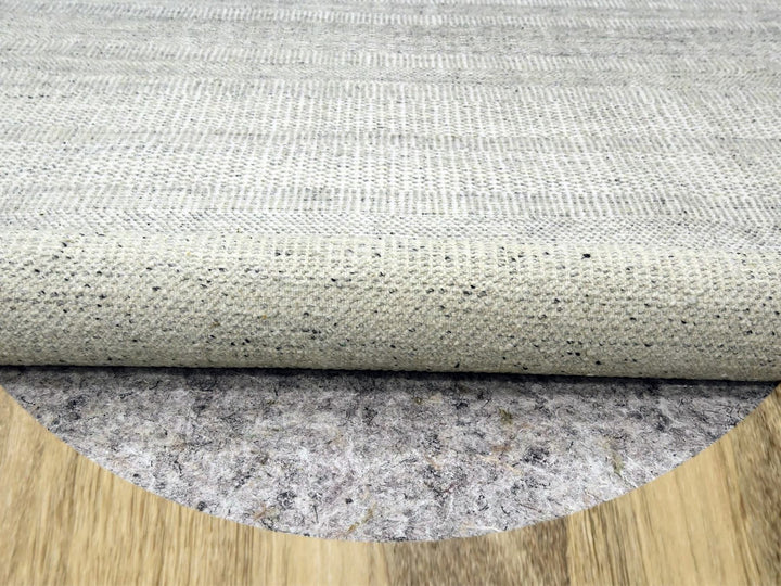 12'0" x 12'1" New Hand Knotted Grey Wool Round Oriental Rug - MOA10276727