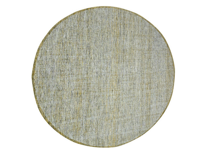 11'10" x 11'10" New Hand Knotted Yellow Wool Round Oriental Rug - MOA10276728