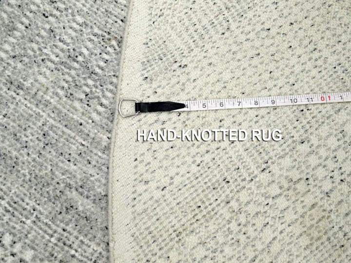 6'0" x 6'1" New Hand Knotted Grey Wool Round Oriental Rug - MOA10276729