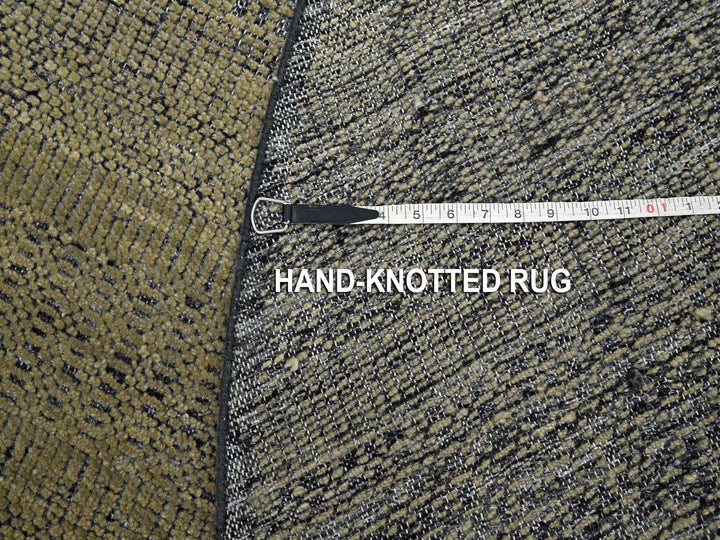 6'1" x 6'1" New Hand Knotted Brown Wool Round Oriental Rug - MOA10276730