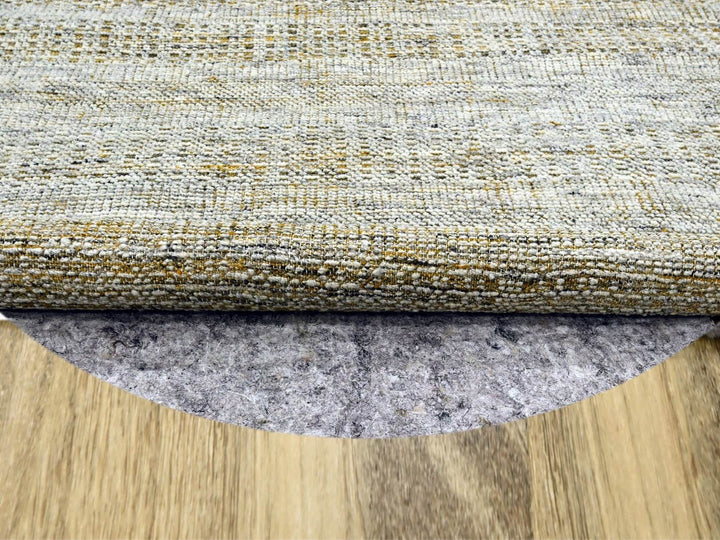 6'0" x 6'0" New Hand Knotted Yellow Wool Round Oriental Rug - MOA10276731